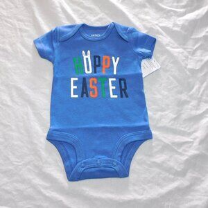 Baby Boy First Easter One Piece Hoppy Happy Unisex Bunny Blue New